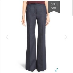 High Waist Denim Flare Leg Trousers